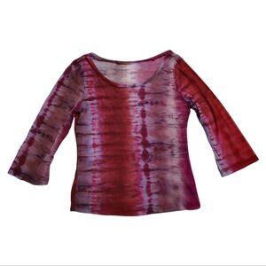 Y2K Pink Tie Dye Mesh Top XL